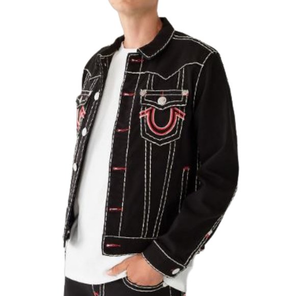 True Religion Mens Jimmy Super T Stitch Denim Jacket - 107499 - Picture 4 of 4